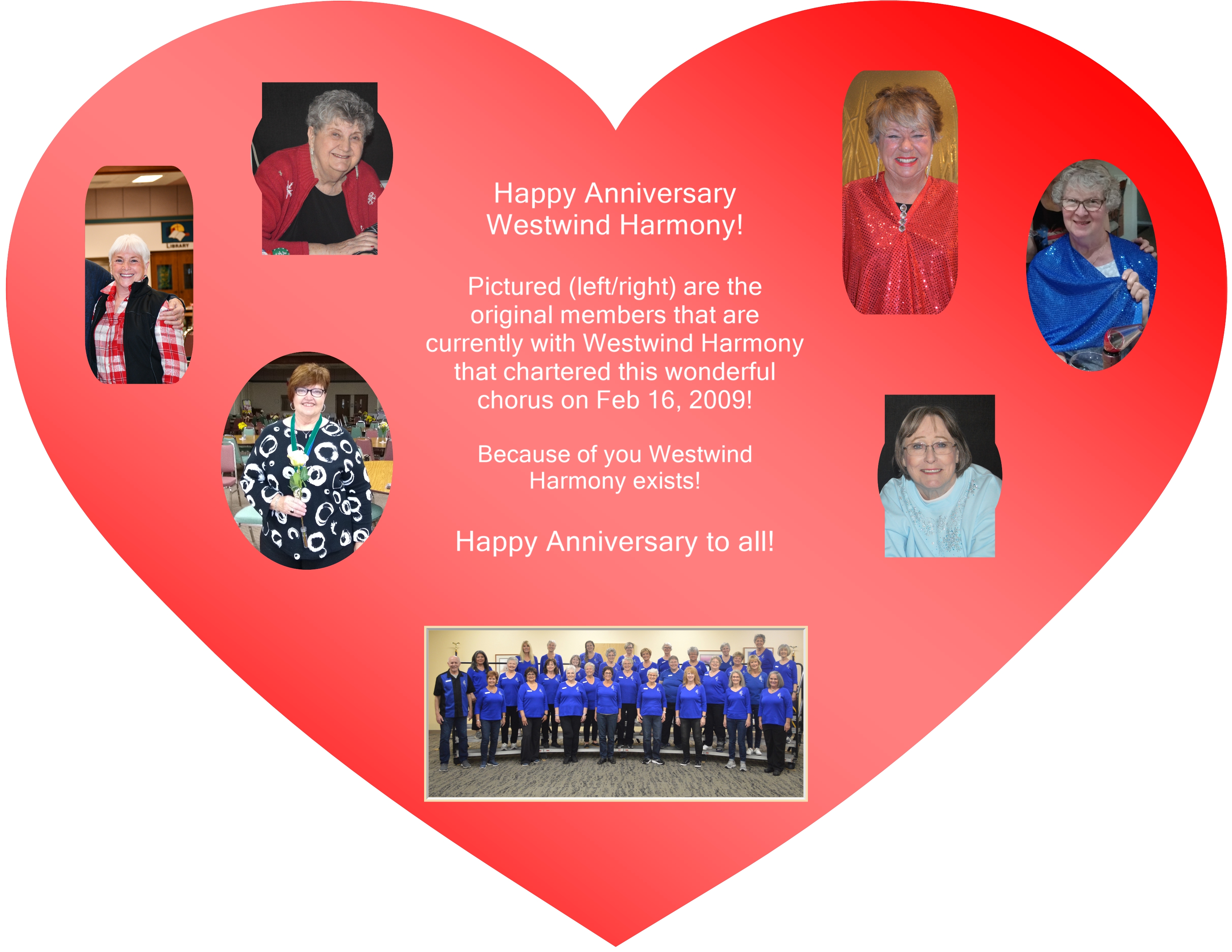 Happy Anniversary Westwind Harmony Chorus Feb 16